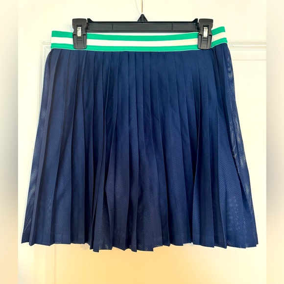 J. Crew Dresses & Skirts - J.Crew, navy tennis skirt with green and white elastic waistband and shorts